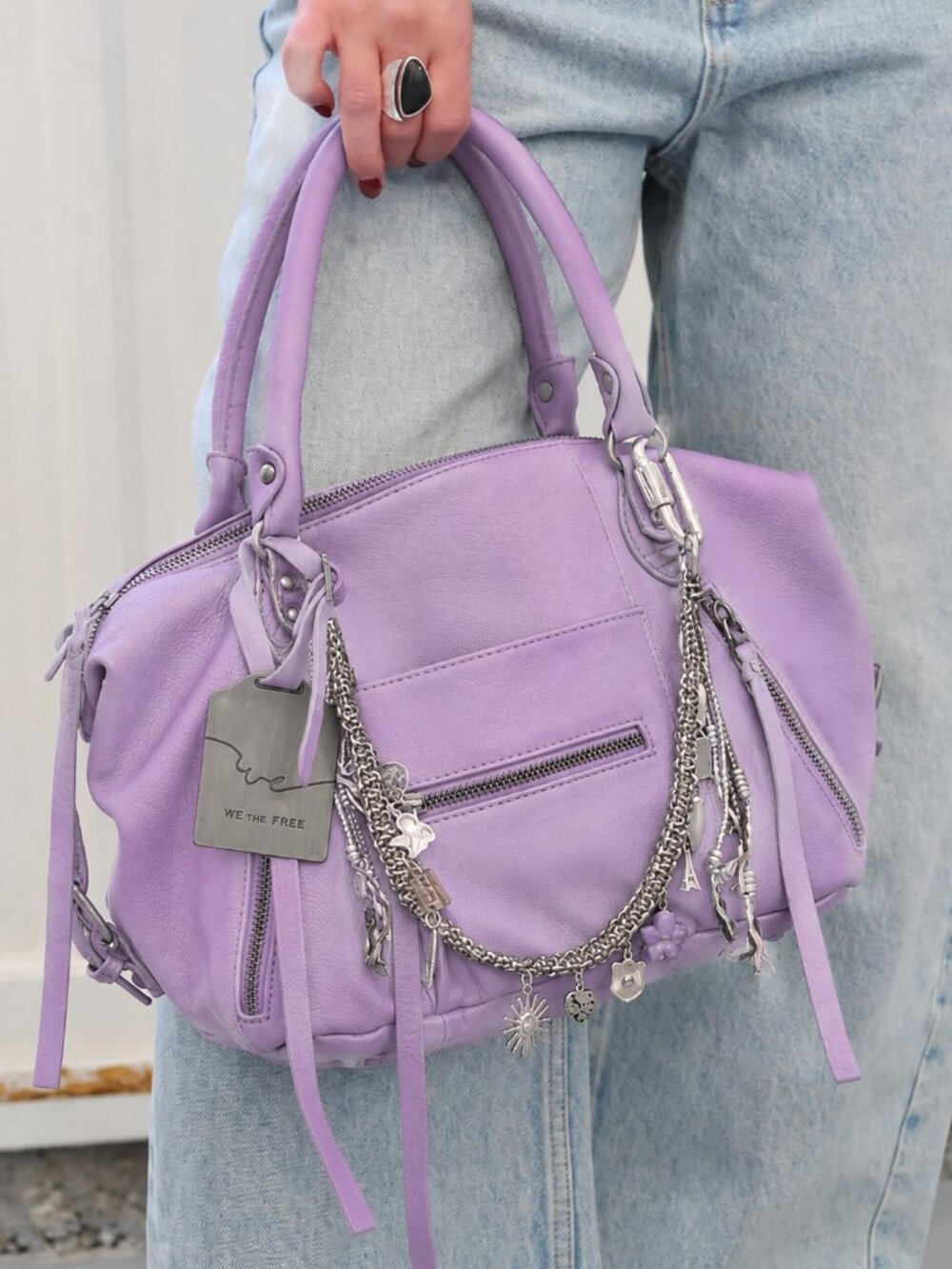 FREE PEOPLE We The Free Baby Emerson Tote Bag In Lilac / Purple NWT 🔥